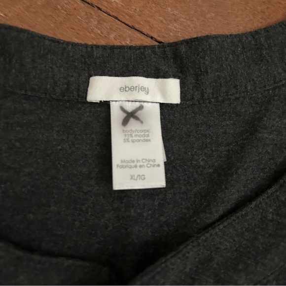 Eberjey Henley Tencel Modal Long Sleeve Charcoal - Picture 6 of 6